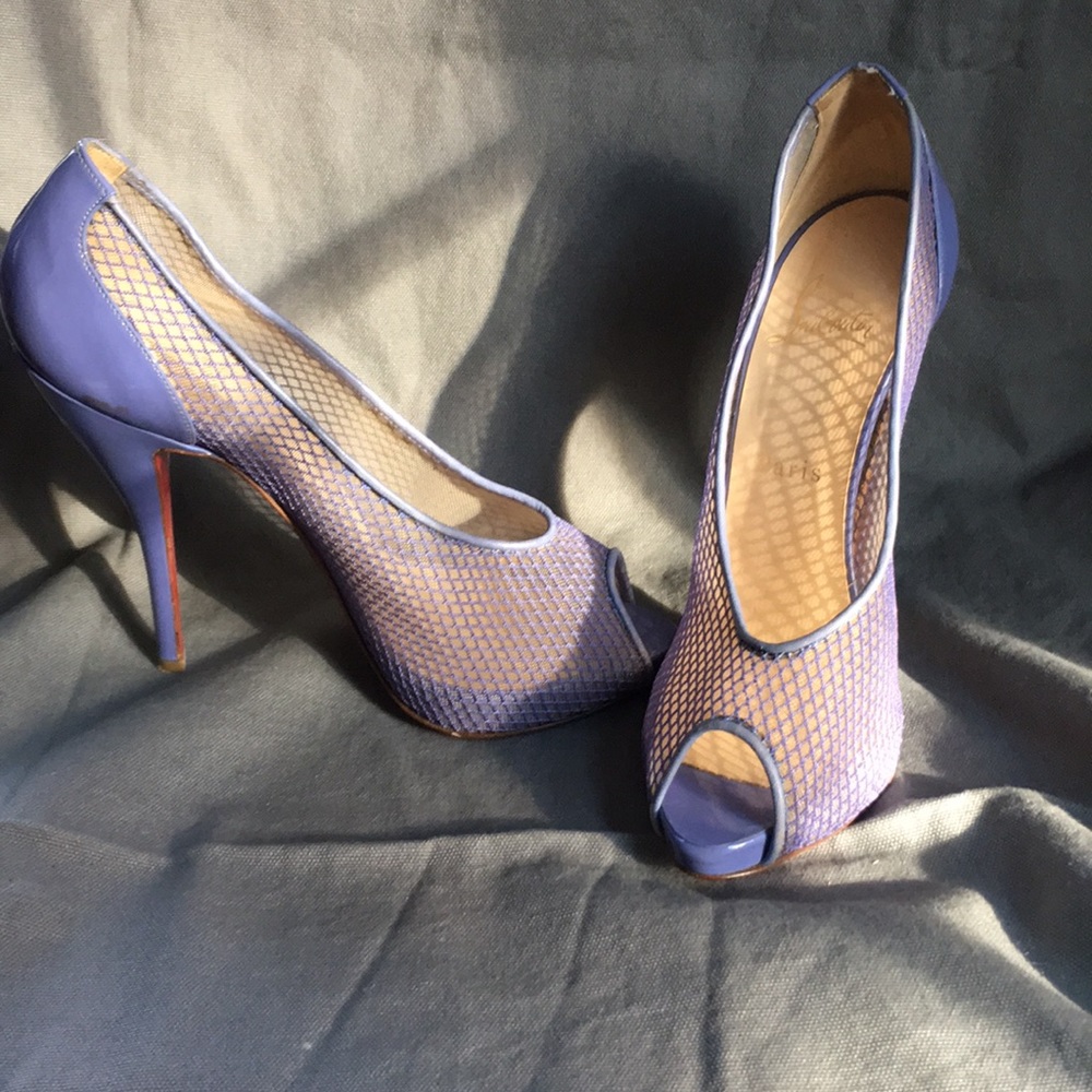 Lavender mesh heels